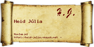 Heid Júlia névjegykártya